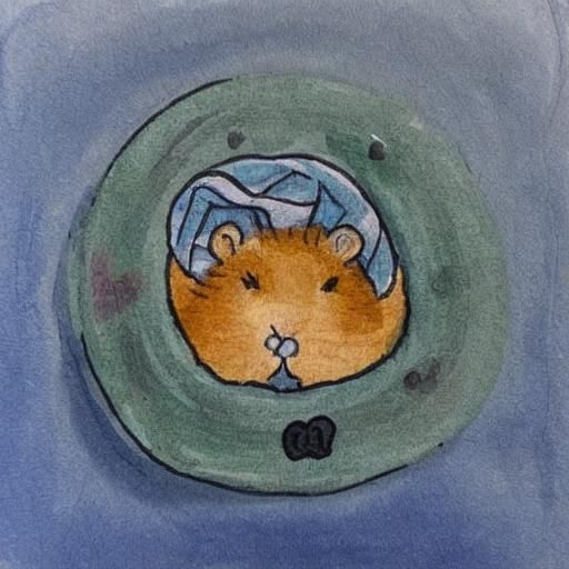 Girl Scout Hamster with Abstract Fractal Design