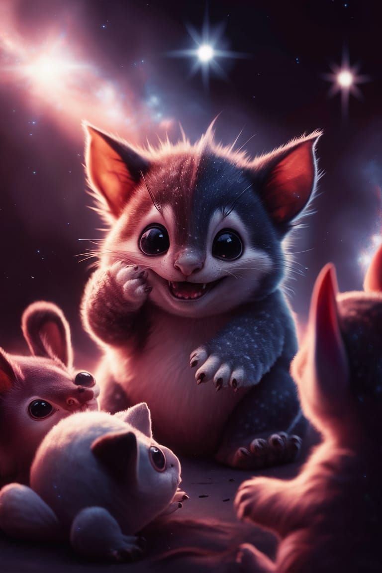 Charming Portrait of a Cute Space Creature