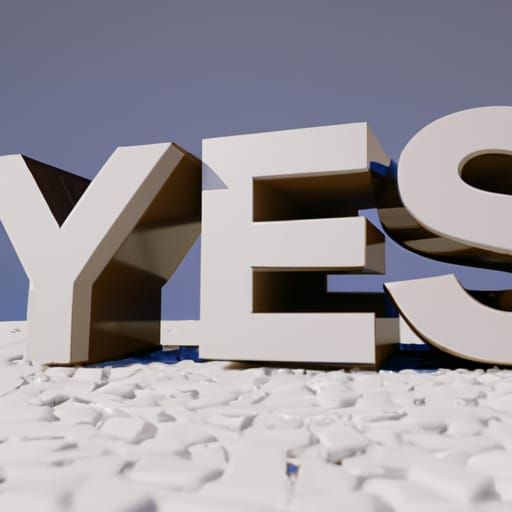 Perfectly Formed Word "YES" in 3D Rendering