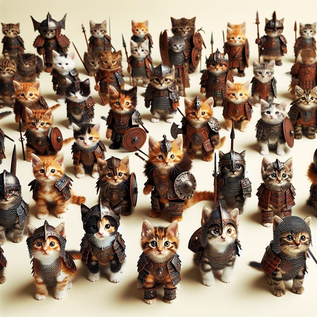 Kitten Army Ready for Battle