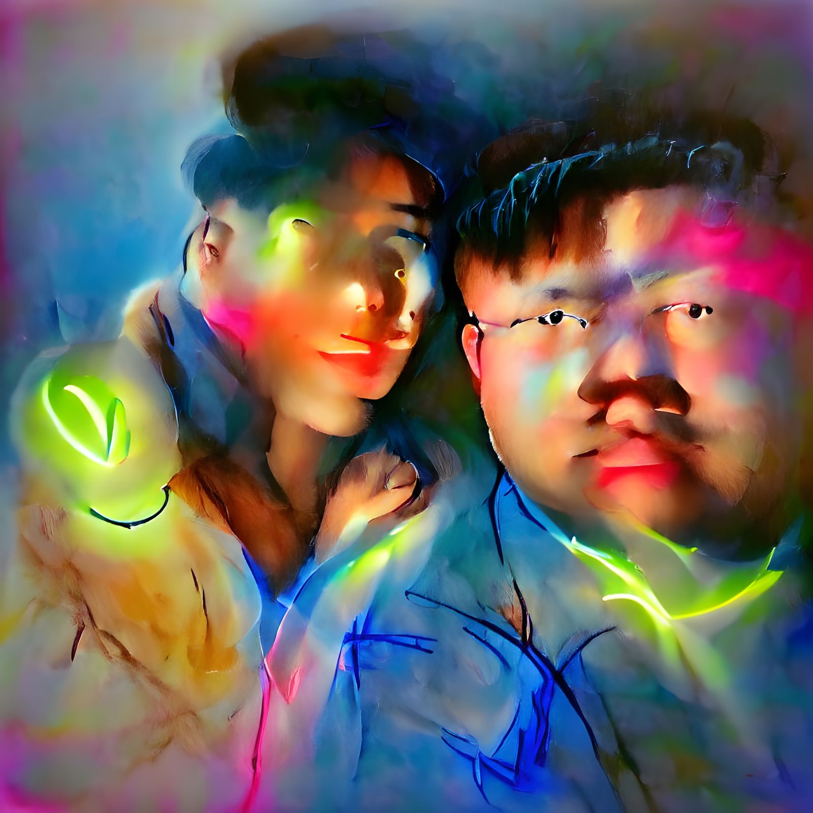 Best Friends' Falling Out: Hyperrealistic Impressionism