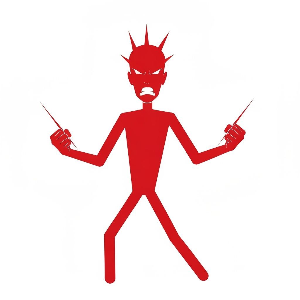 Angry Red Stick Figure of Immense Strength