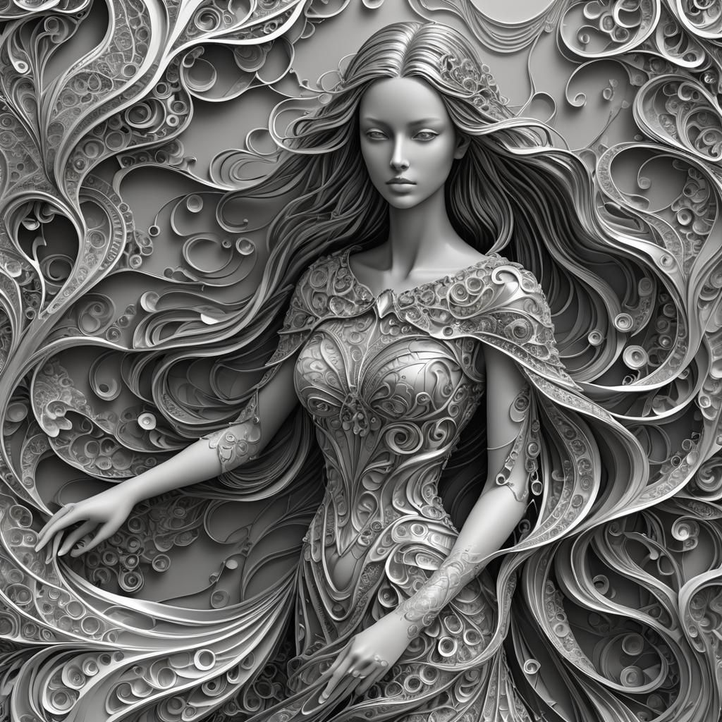 Fairy with Long Blonde Hair by River