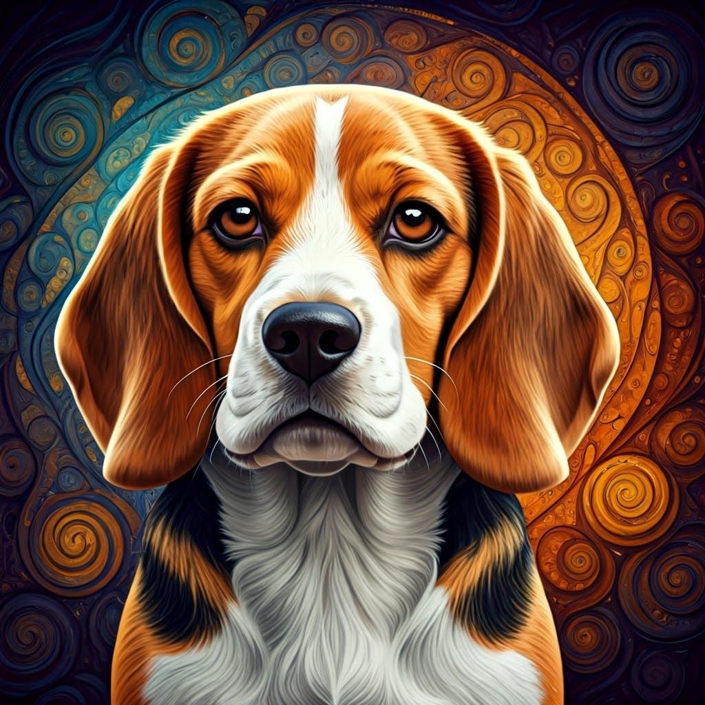 Beagle in Vibrant Abstract Artistic Expression