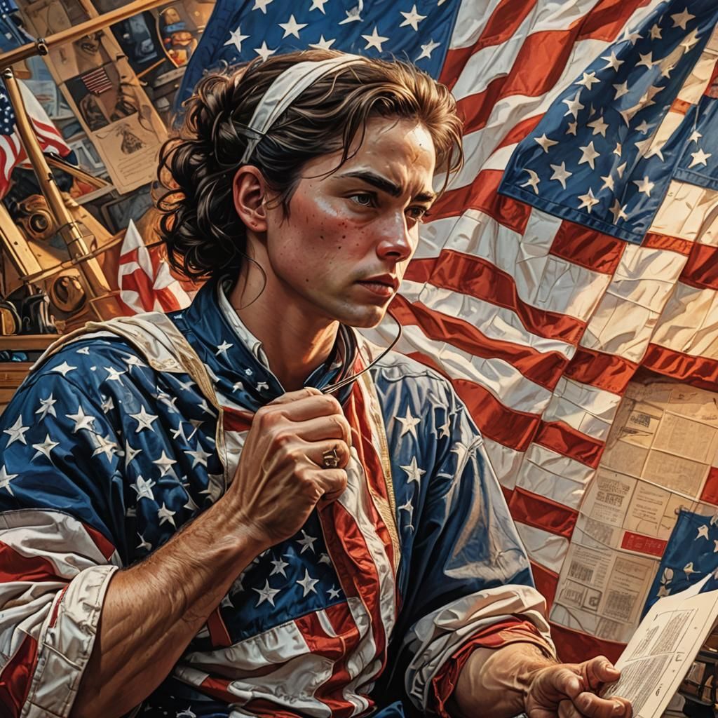 Comic Book Art: Sewing the First American Flag