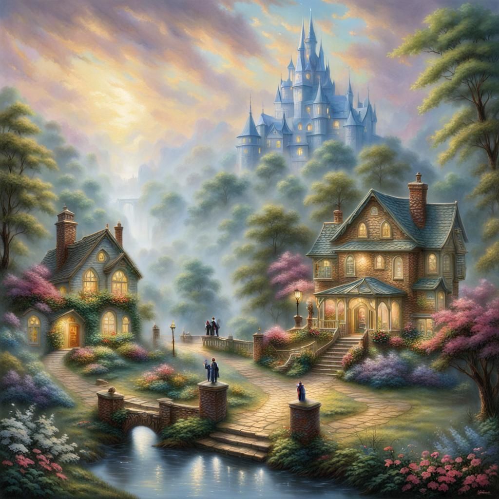 Ethereal Fantasy Action Figure in Kinkade Style