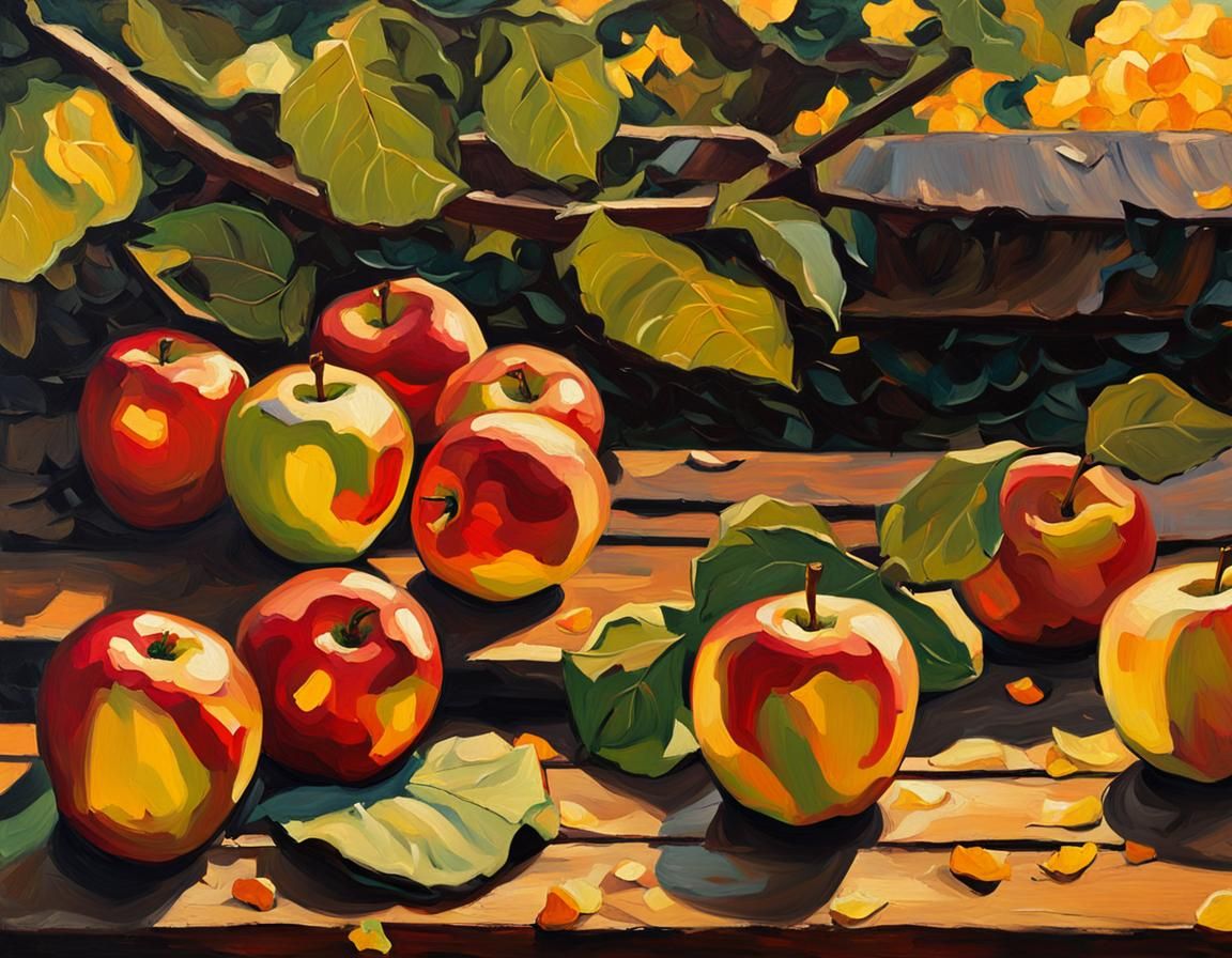 Autumn Still Life in Impasto Style