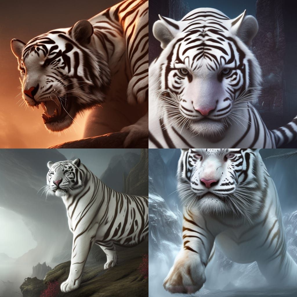 White Tiger Warrior in Detailed Fantasy Art