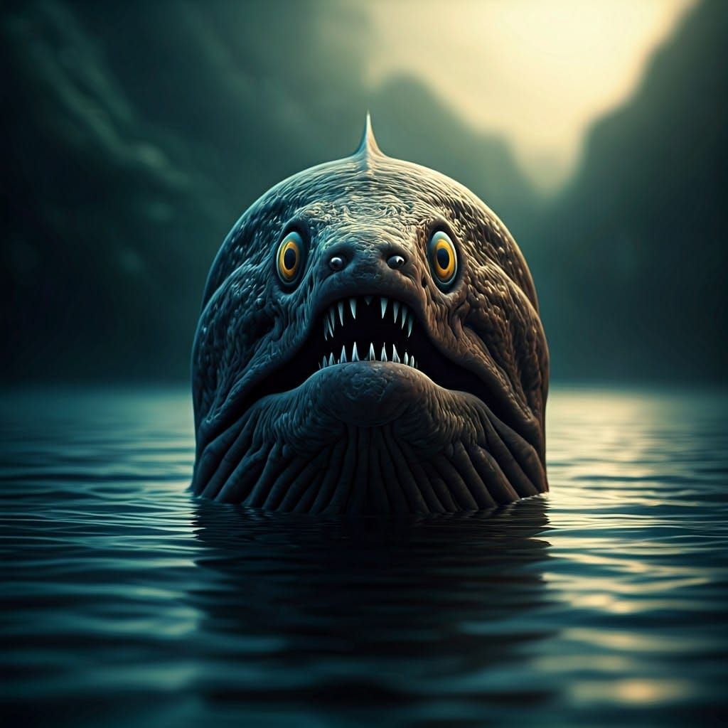 Seductive Sea Monster Emerges from Dark Depths in Vivid Macr...