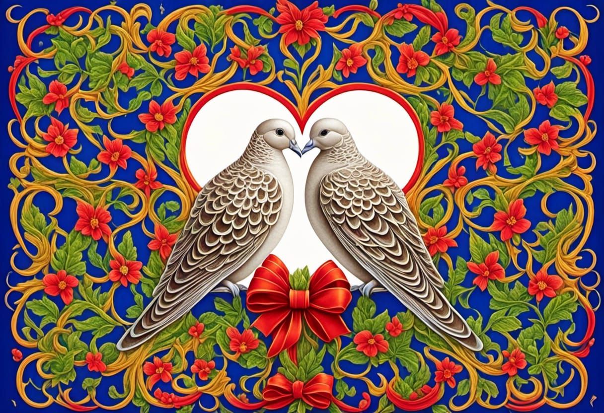 Hyperreal Image of Two Turtle Doves