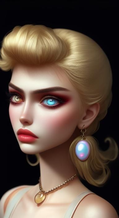 Arrogant 1960s Barbie Close-Up with Contemptuous Look