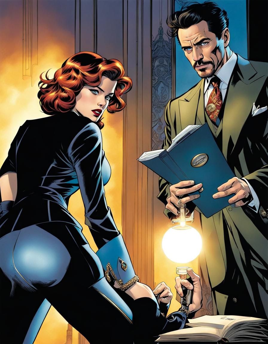 Comic Book Page of Detective and Girl Friday