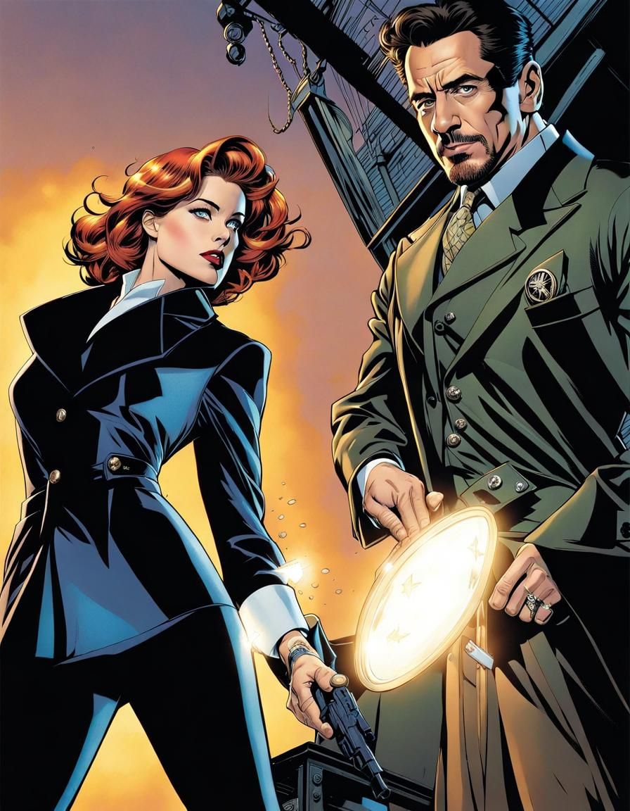 Comic Book Art: Detective's Girl Friday Wakes Fiancé