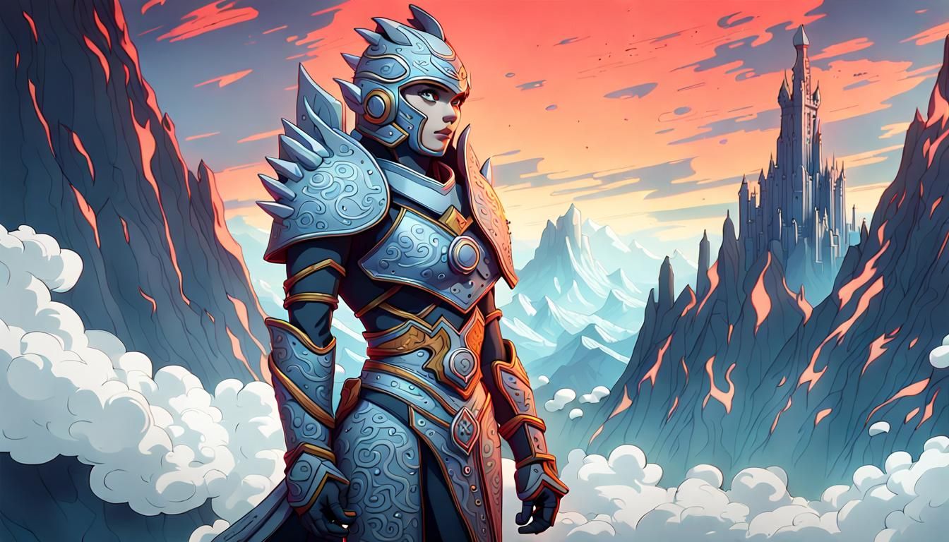 Zenya Flameblade's Fiery Armor on Mountain Castle