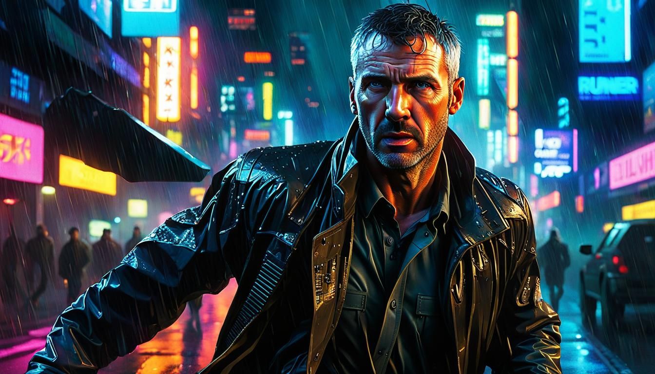 Cyberpunk Detective Chase in Neon City