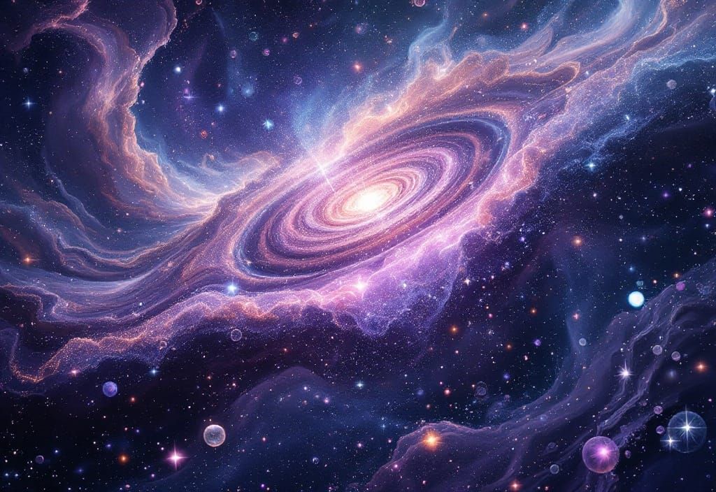 Algorithmic Cosmic Collision: Shattered Galaxy Art