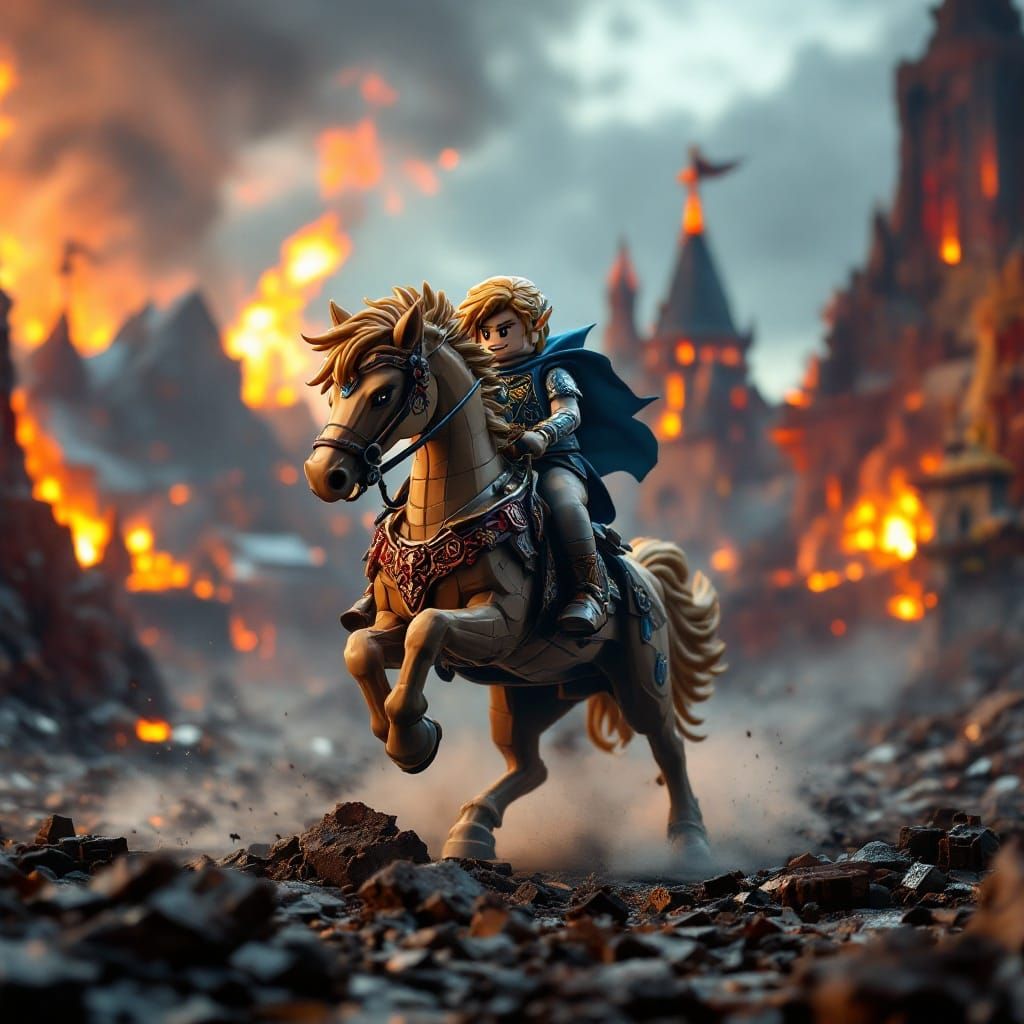 Epic Lego Fantasy Masterpiece: Hero Rides into Battle
