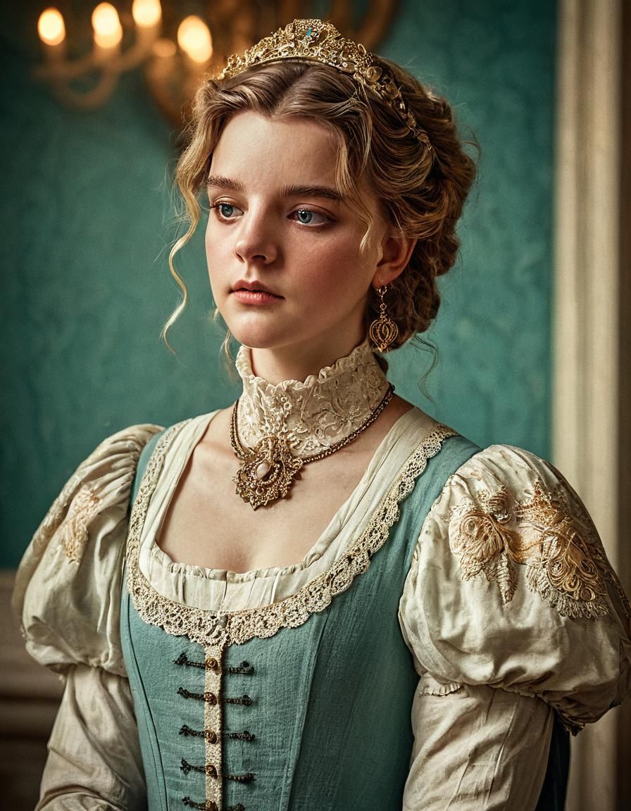 Heartbroken Woman in Regency Era Inspired by Art Nouveau