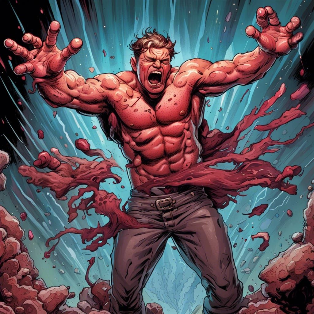 Comic Book Art of a Man's Emotional Struggles