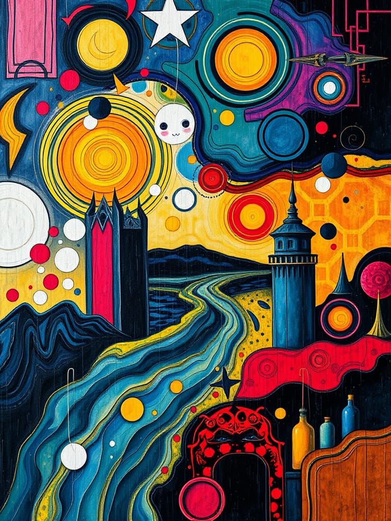 Vibrant Cartonnage Artwork Blends Funk, Grotesque, and Geome...