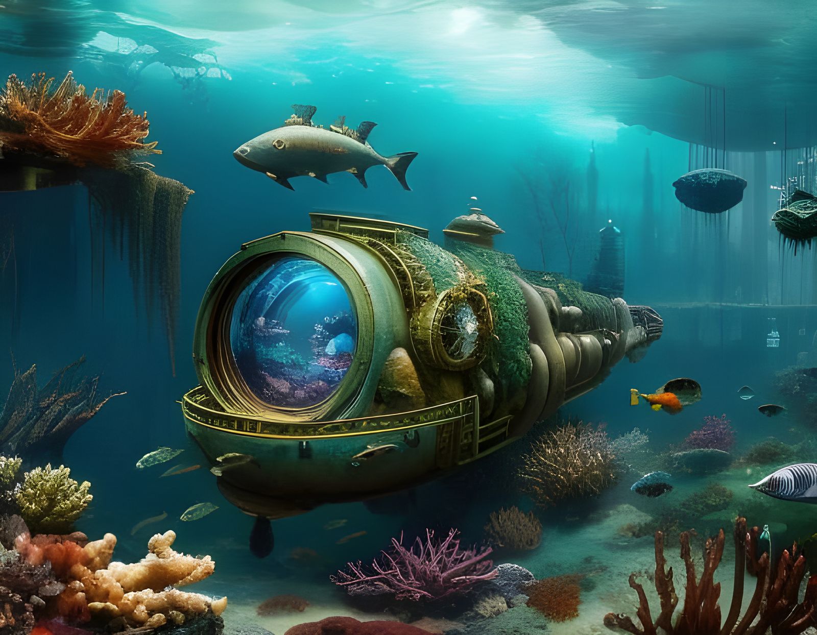underwater steampunk submarine / Final Selection