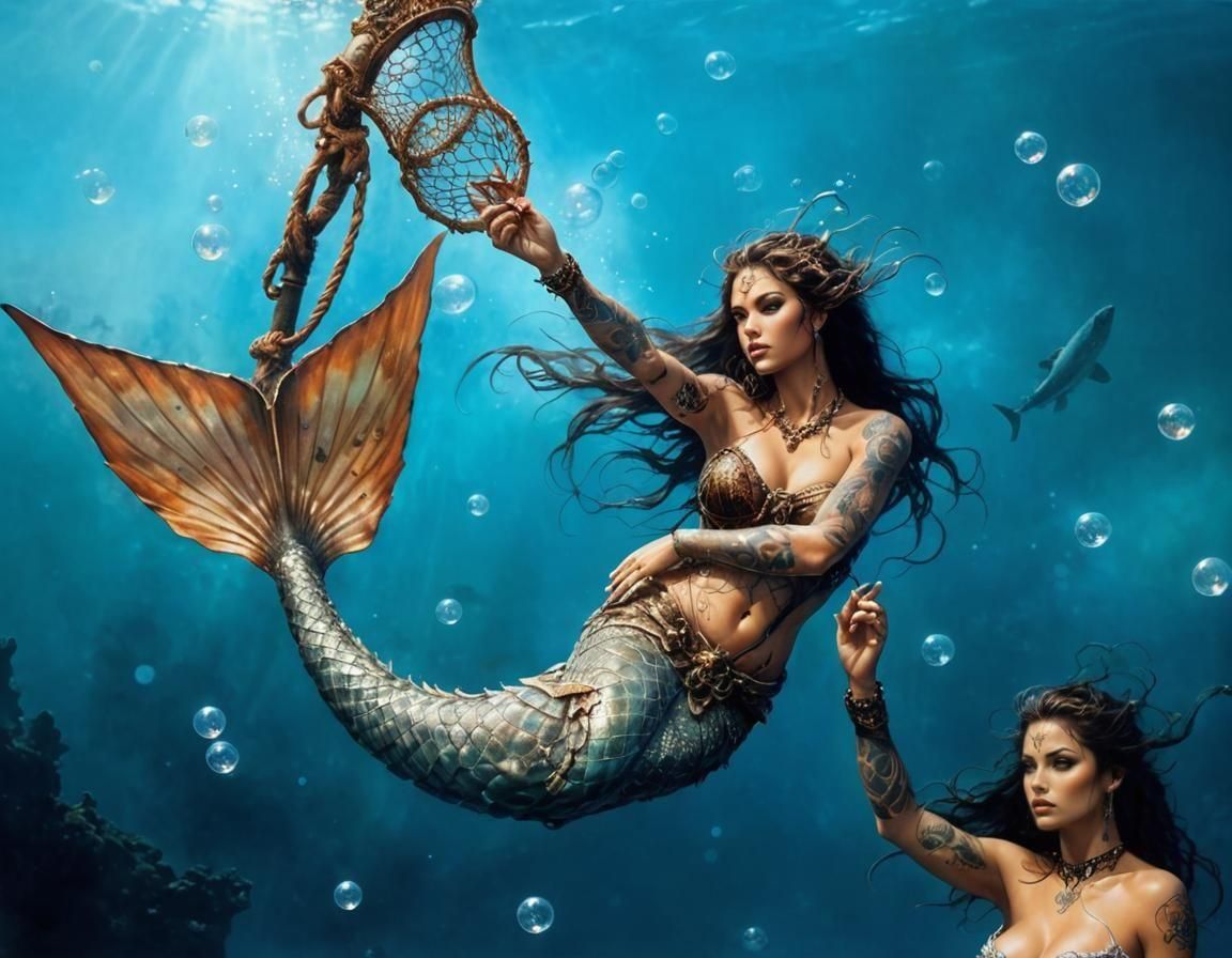 10 Pictures (7): Beautiful tattooed mermaid, similar art by ...