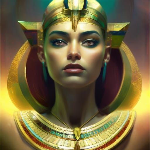 Egyptian Goddess Portrait in Striking Detail