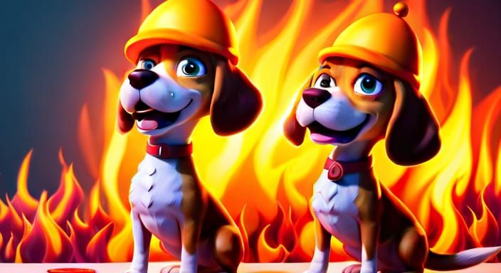 This is Fine Meme with Adorable Flaming Beagle
