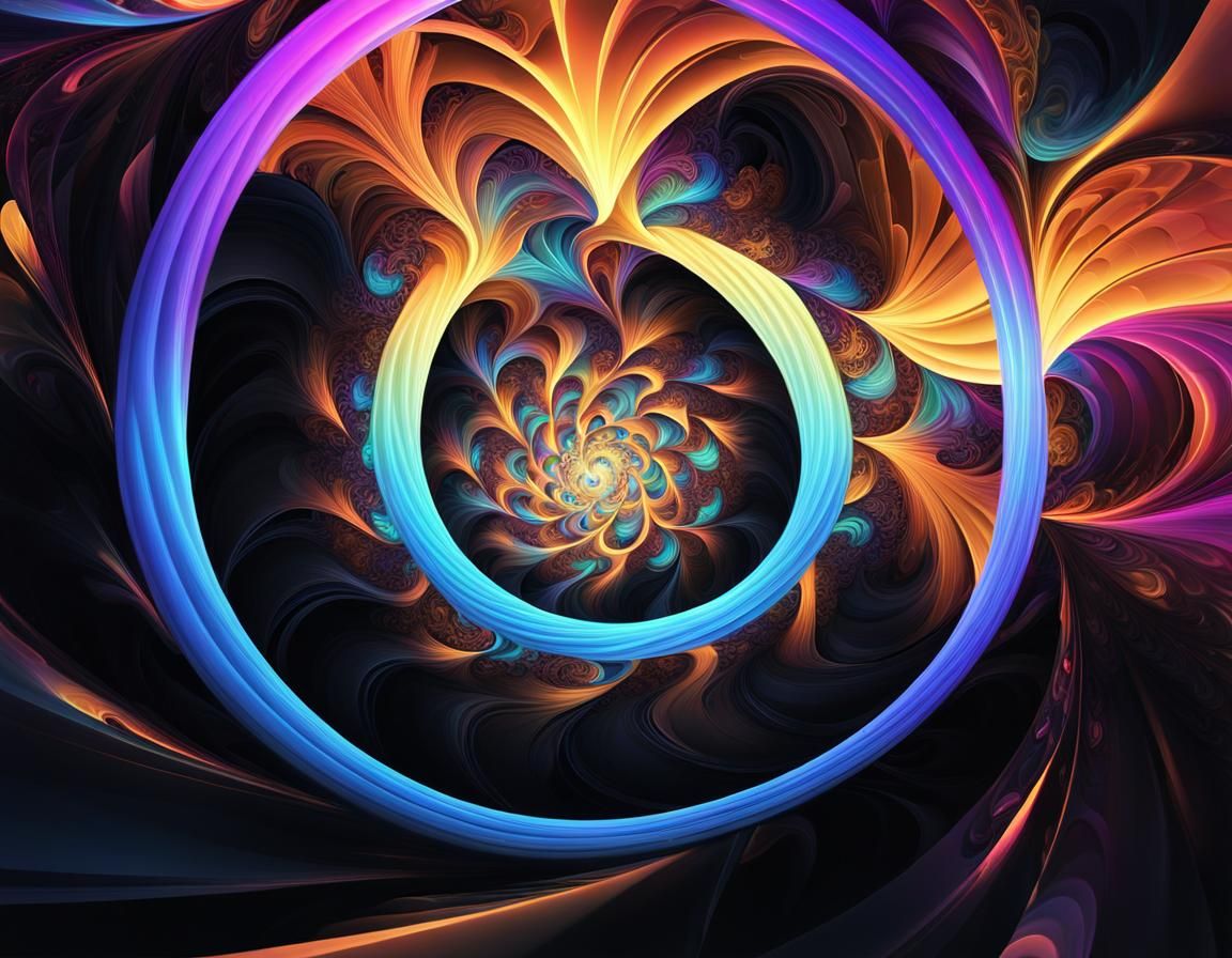 Glowing Fractal Wave in Abstract 3D Space
