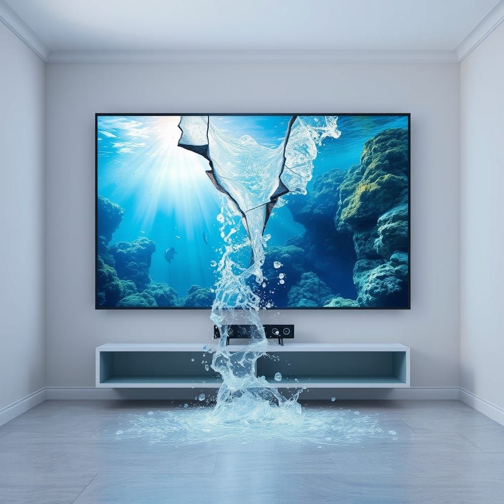 Dreamlike Aquarium Scene Floods Pale Room