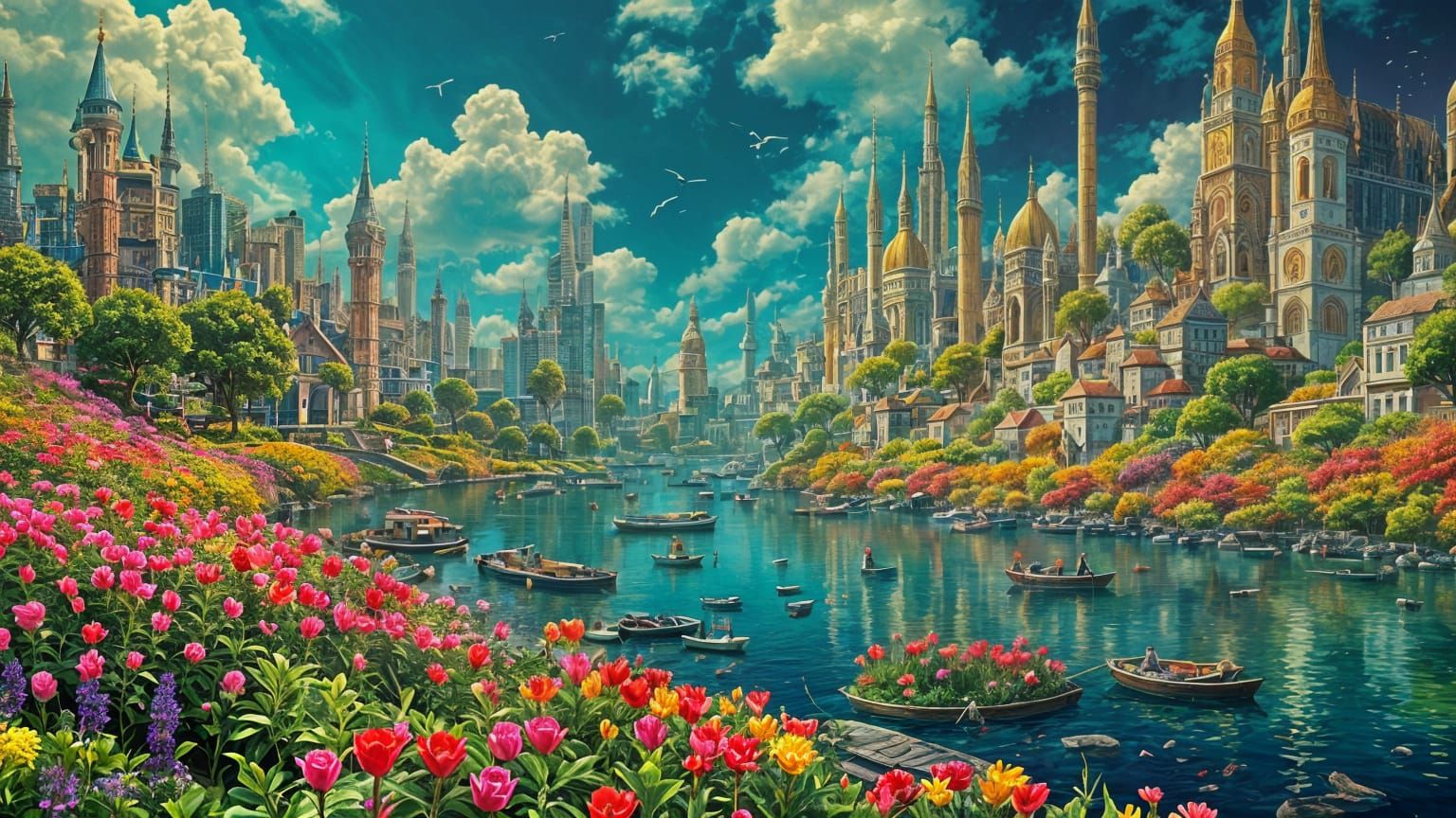 Futuristic Cityscape at Sunset