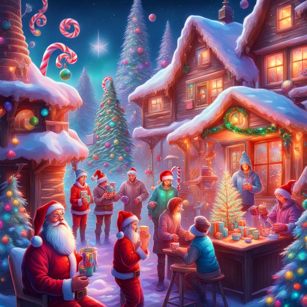 Elves Building Toys in Santa's Village