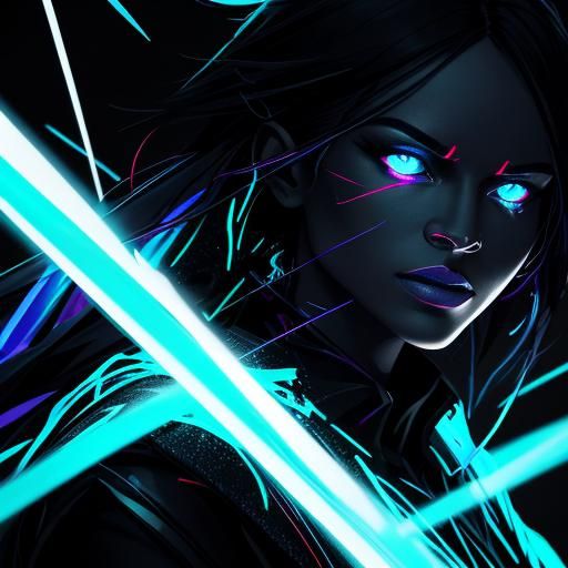 Dynamic Digital Art: Breaking Free with Neon Light