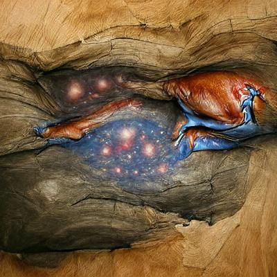 Hyperrealistic Cave Painting of the Galaxy