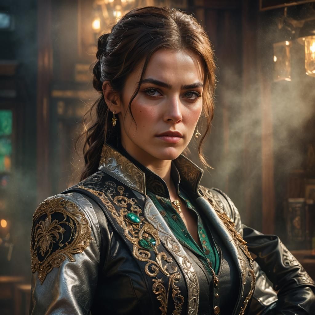 Outlaw Woman Portrait in Hyperrealistic Digital Art