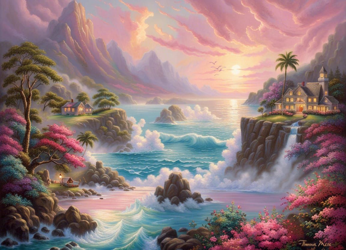 Radiant Hawaiian Landscape in Luminist Style