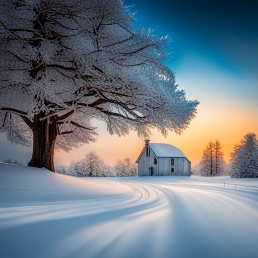 Glittering Winter Scene in Professional Photography Style
