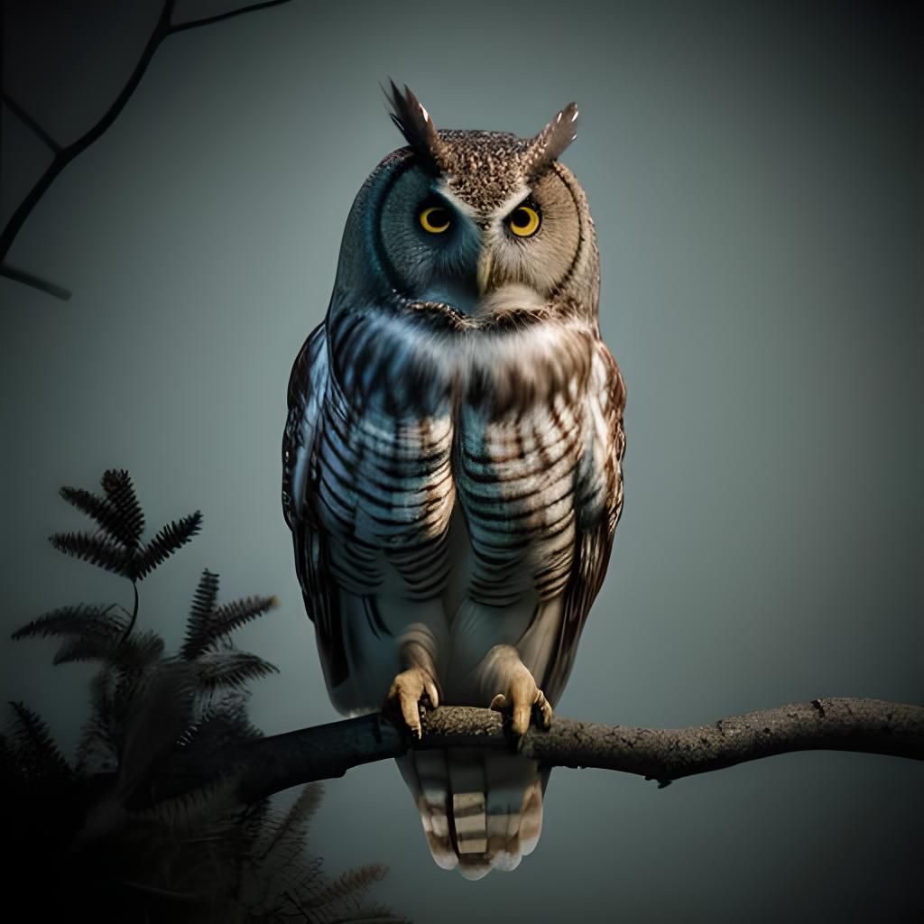 Dramatic Owl Portrait with Cinematic Lighting