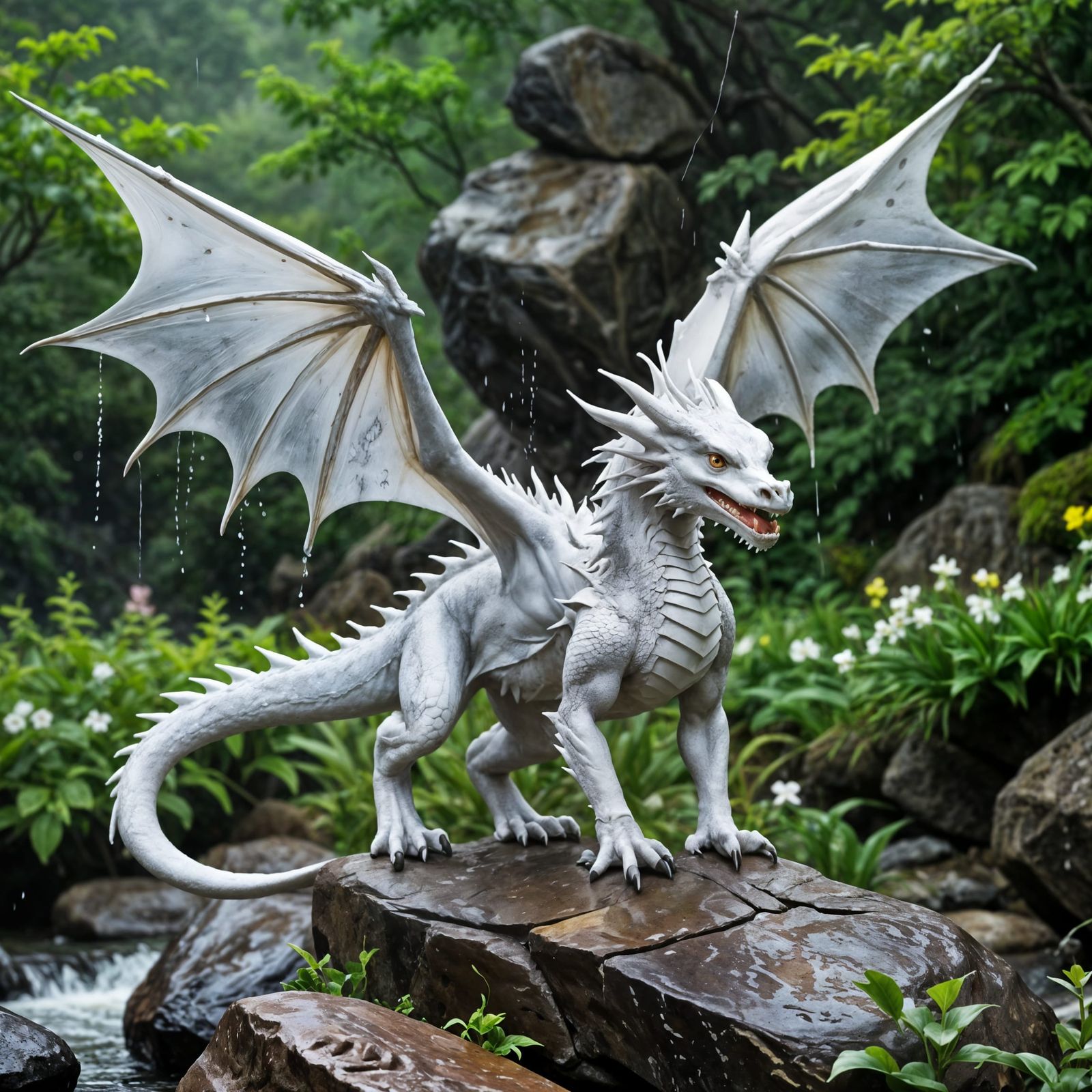 White Dragon Embracing Spring Rain