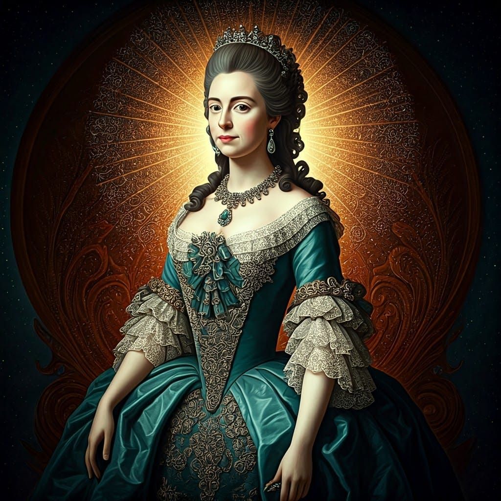 Astral Marie Antoinette Portrait in Visionary Art Style