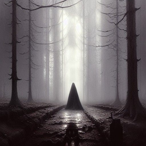 Ethereal Specter Rises from Decaying Hollow, Photorealism