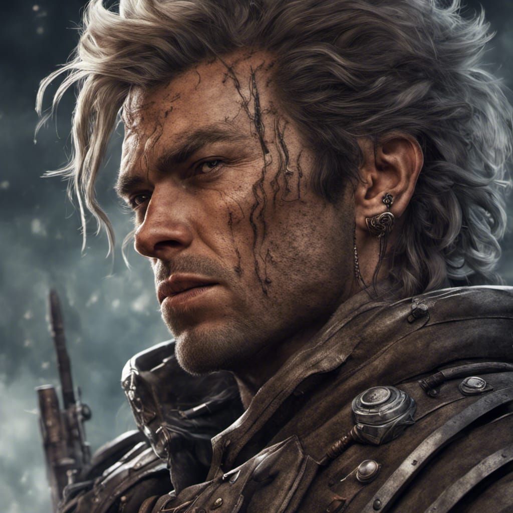 Fantasy Bounty Hunter Portrait in Hyperrealistic Style