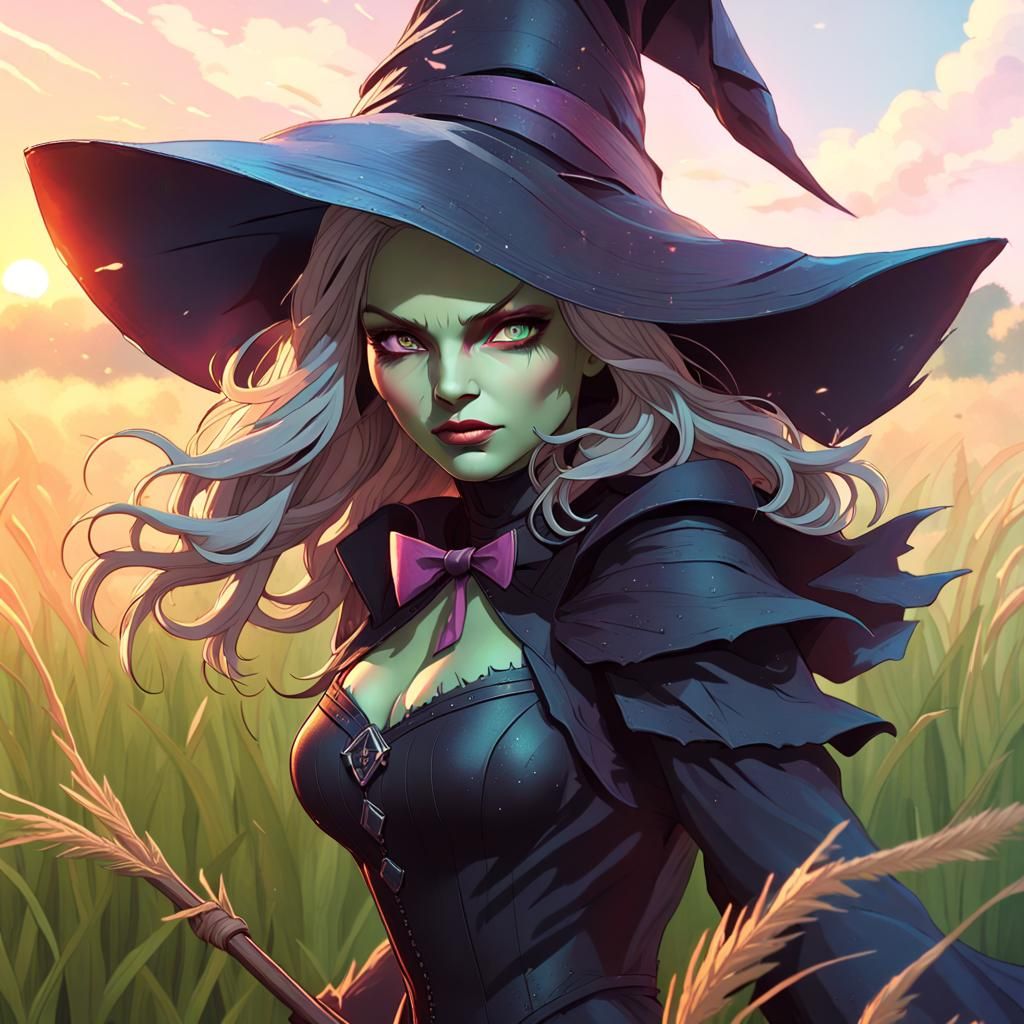 Beautiful Wicked Witch Portrait at Dawn