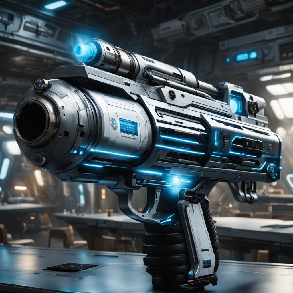 Futuristic Ray Gun with Glowing Accents