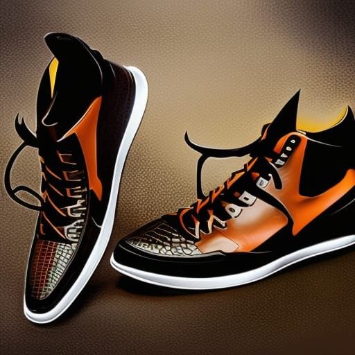 Reptilian Leather Ninja Sneaker in Dark Fantasy Style