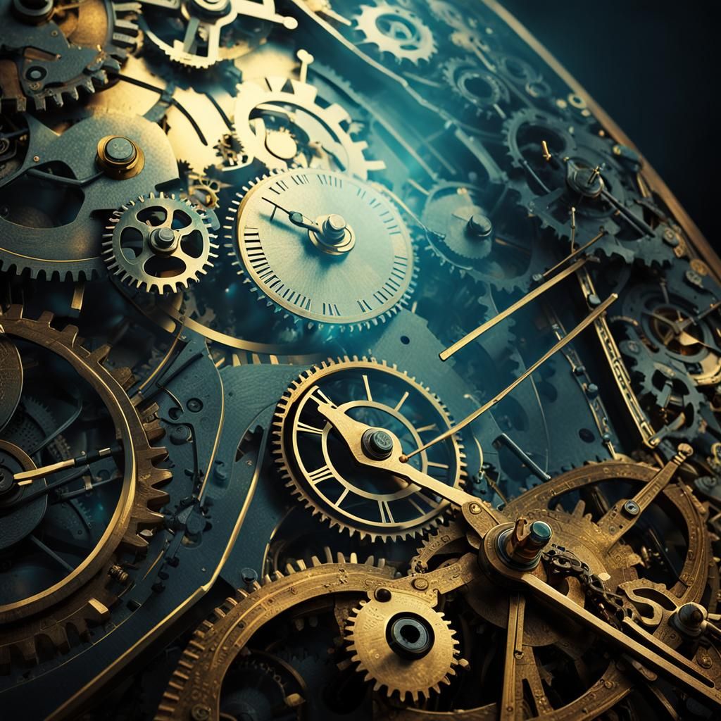 Steampunk Clockwork Masterpiece in Intricate Brass