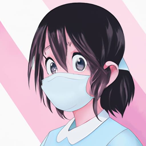 Adorable Surgical Nurse in Anime Key Visual Style