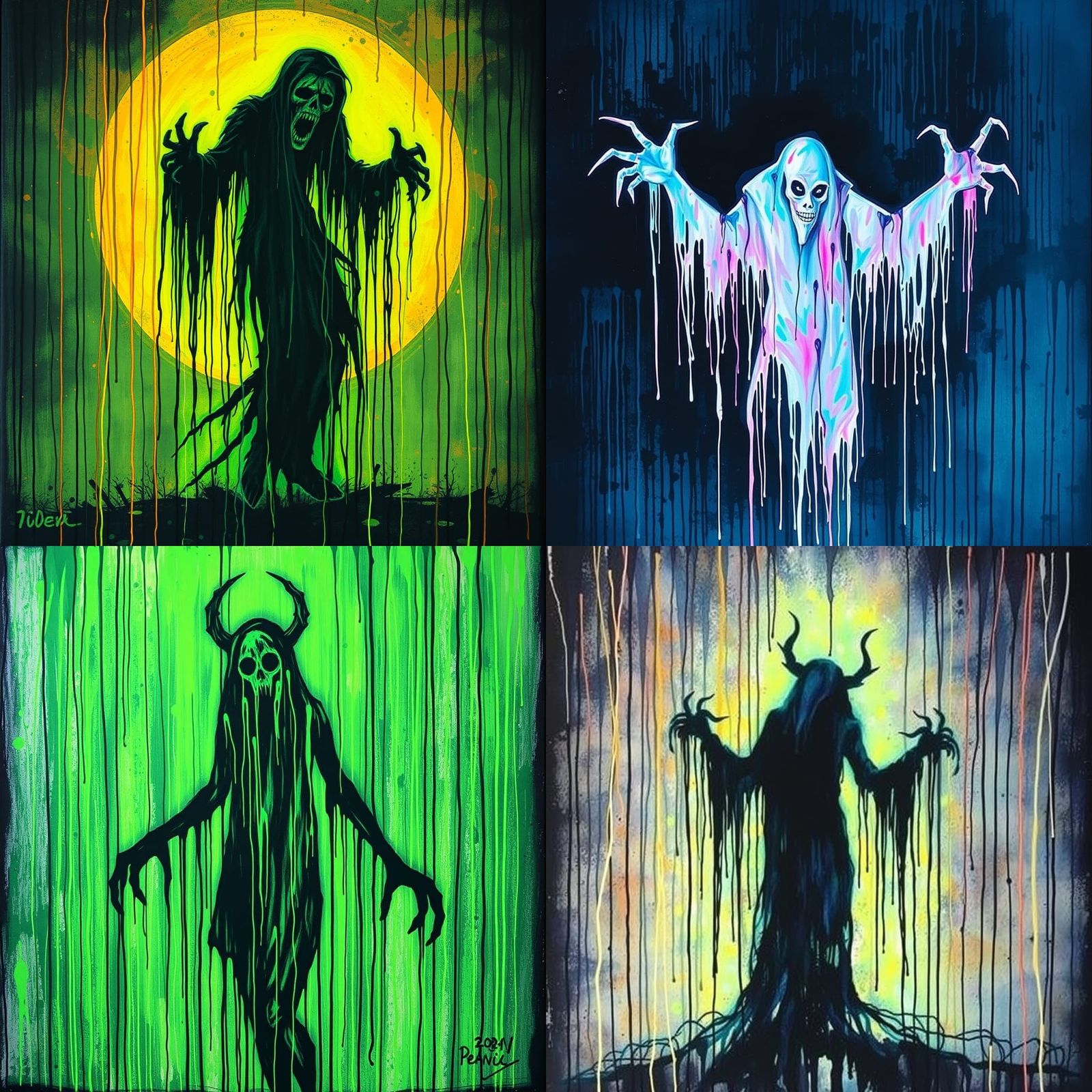 Ethereal Wraiths Manifesting in a Fauvist Hurricane