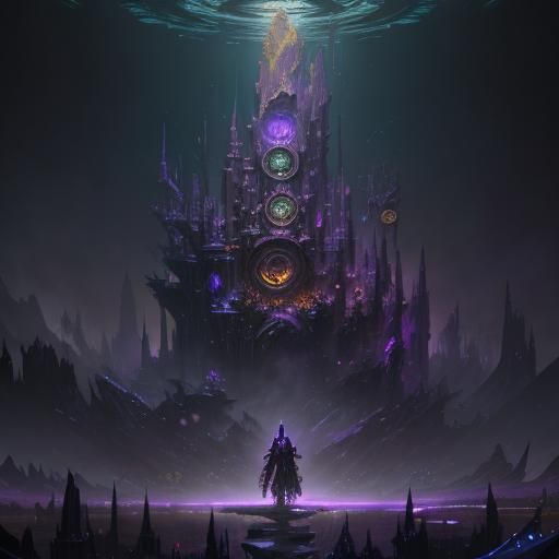 Cosmic Buffet in Dark Fantasy Style