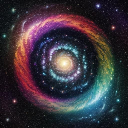 Colorful Starfield with Nebula and Galaxies